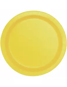 16 světle žlutých kartonových talířů 22 cm