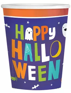 8 kartonových kelímků Halloween Friends 250 ml