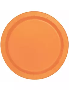16 velkých oranžových kartonových talířů 22 cm