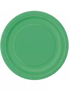 16 velkých smaragdově zelených papírových talířů 22 cm