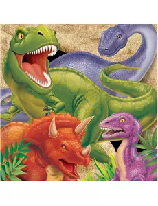 16 papírových ubrousků Dinosaur Birthday 33 x 33 cm