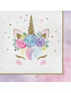 16 ubrousků White Fairy Unicorn 33 x 33 cm