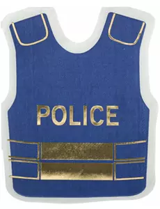 16 papírových ubrousků policie navy/zlatá 32 x 26 cm
