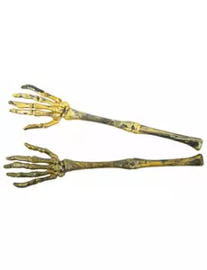 2 plastové kosterní paže ve starozlaté barvě 31 cm