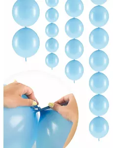 20× propojitelné nafukovací balónky pastelově modré 28 cm