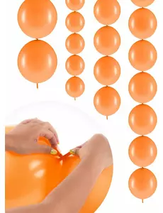 20× propojitelné nafukovací balónky oranžové 28 cm