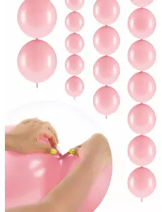 20× propojitelné nafukovací balónky pastelově růžové 28 cm