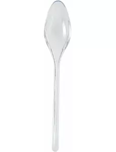 20 křišťálových plastových dezertních lžiček 14 cm