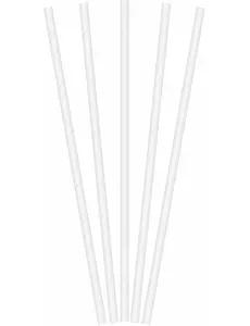 20 bílých papírových brček 19,5 cm