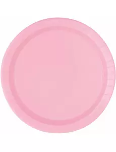 20 malých světle růžových kartonových talířů 19 cm