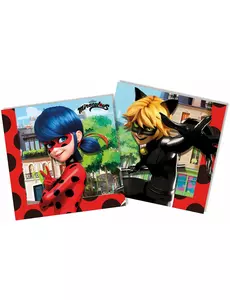 20 papírových ubrousků Miraculous Ladybug 33 × 33 cm