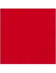 20 červených papírových ubrousků 33 × 33 cm