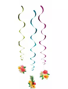3 závěsné dekorace Hawaii party 60 cm