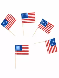 30 napichovátek s vlajkou USA 6 cm