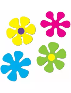 4 kartonové dekorace Retro Flowers 30 a 34 cm
