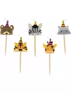 5 svíček divoká zvířata 2,5 × 2,5 cm