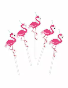 5 party svíček plameňák na napichovátku 3 cm