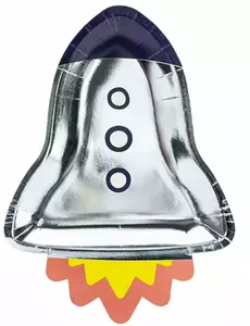 6 papírových talířů ve tvaru rakety 21,5 × 29,5 cm