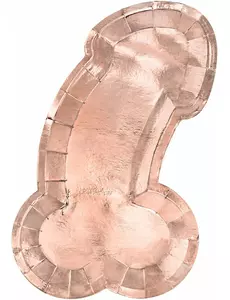 6 růžovo-zlatých papírových talířů Zizi 26,5 x 15,5 cm
