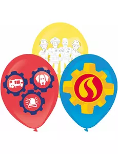 6 latexových balónků Fireman Sam 27,5 cm