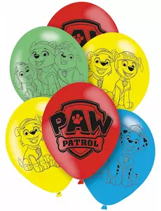 6 latexových balónků Paw Patrol 27.5 cm