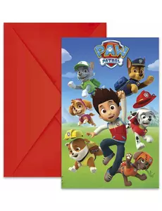 6 pozvánek Paw Patrol Ready for Action s obálkami