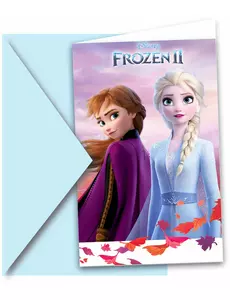6 pozvánek Frozen 2 s obálkami
