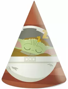 6 kartonových kloboučků Baby Yoda The Mandalorian