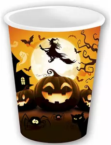6 papírových kelímků Halloween dýně 240 ml
