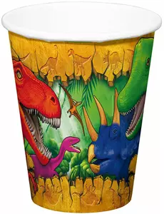 6 dinosaurích papírových kelímků 250 ml