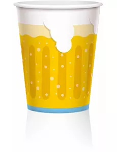 6 velkých kartonových kelímků pivní krýgl 450 ml