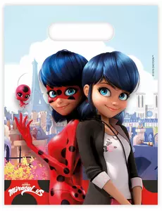 6 dárkových taštiček Miraculous Ladybug 23 × 16,5 cm
