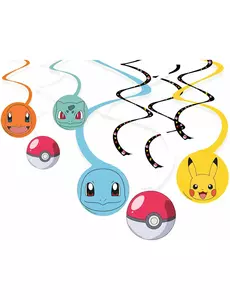 6 spirálových závěsů Pokémon Pikachu