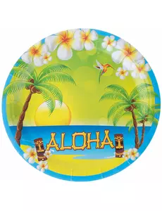 8 papírových talířů Aloha 23 cm