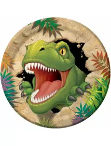 8 papírových talířů Dinosaur Birthday 23 cm