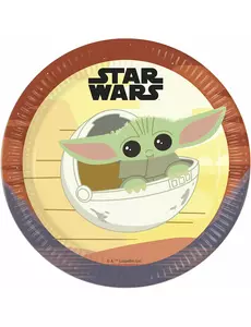 8 papírových talířů Baby Yoda The Mandalorian 23 cm