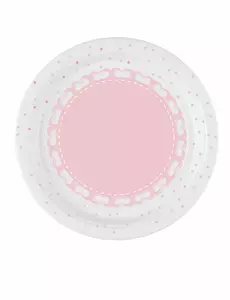 8 růžových srdcových talířů 18 cm