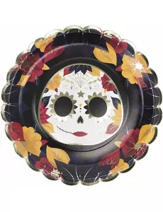 8 papírových talířů Dia de los Muertos 23 cm
