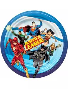 8 Justice League papírových talířů 23 cm