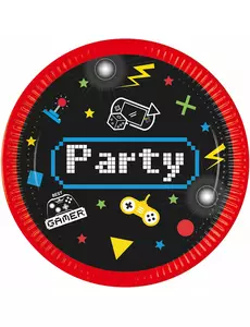 8 papírových talířů Gaming Party 23 cm