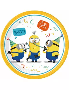 8 papírových talířů Minions 23 cm