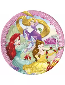8 papírových talířů Disney Princess Heart 23 cm