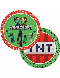 8 papírových talířů Minecraft 23cm