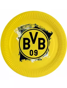 8 kulatých papírových talířů Borussia Dortmund 23 cm