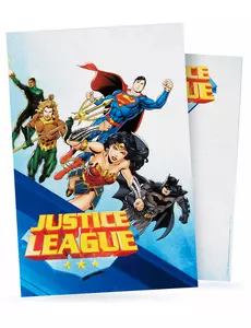 8 pozvánek Justice League s obálkami 10x16cm