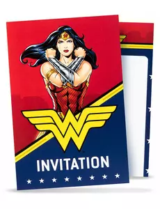 8 pozvánek Wonder Woman s obálkami 10x16cm