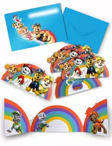 8 pozvánek Paw Patrol s papírovými obálkami