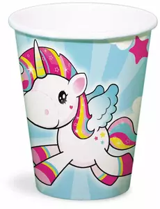 8 kartonových kelímků Unicorn 250 ml