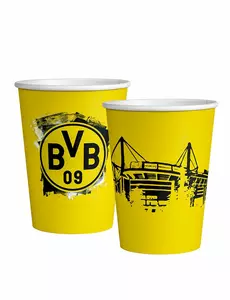8 papírových kelímků Borussia Dortmund 250 ml