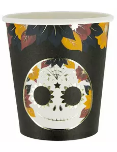 8 papírových kelímků Dia de los Muertos 200 ml